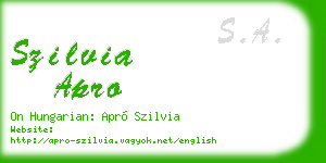 szilvia apro business card